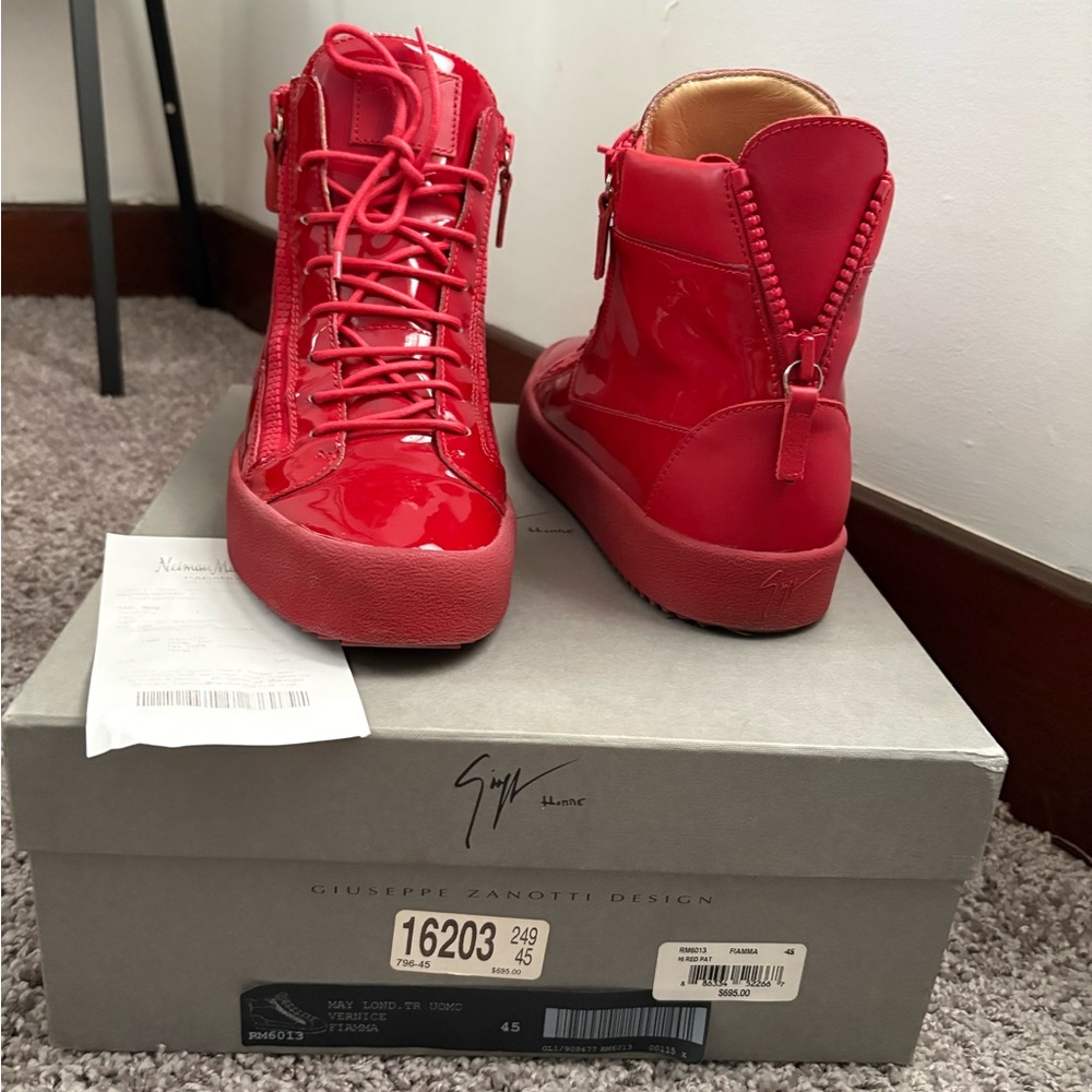 Giuseppe Zanotti Red High-Top Sneakers